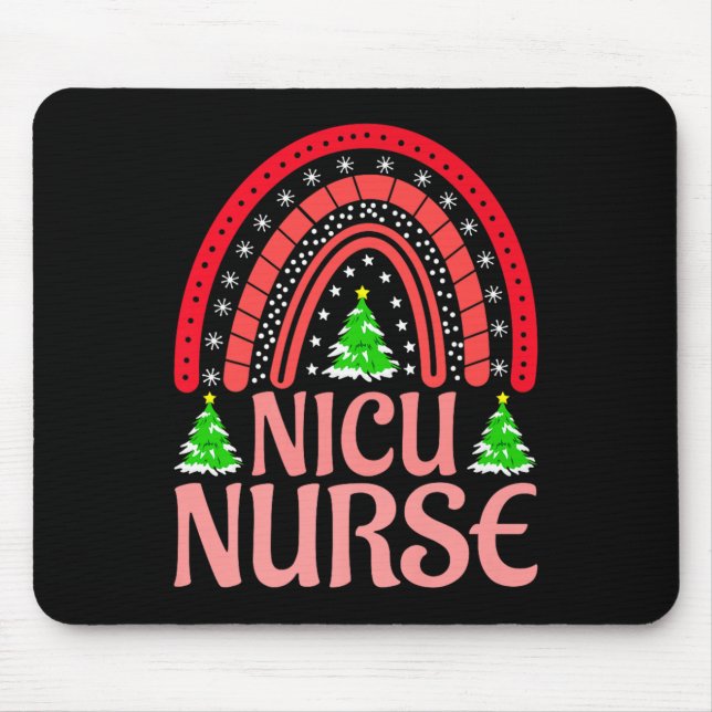 Nicu Nurse Christmas Crew Nurselife Nursing Xmas P Mouse Pad (Front)