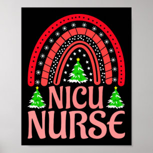 Nicu Nurse Christmas Crew Nurselife Nursing Xmas P Poster