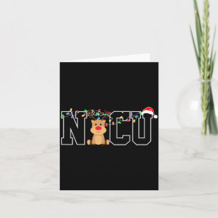 Nicu Nurse Christmas Reindeer Festive Nurse Gift Card
