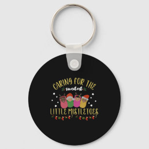 Nicu Nurse Christmas Sweetest Mistletoes Mother Ba Key Ring