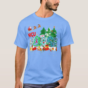 NICU Nurse Cute Christmas Tree Stethoscope Nurse N T-Shirt