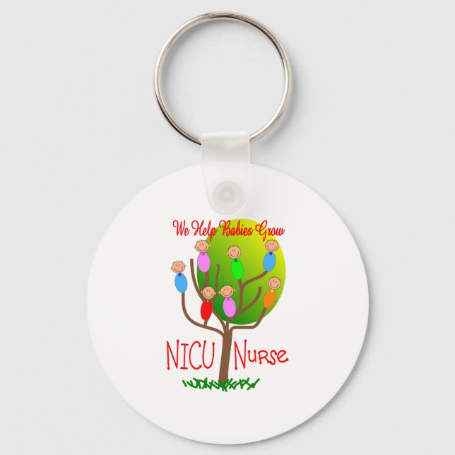 NICU Nurse Gifts, Adorable babies in a tree Key Ring (Front)