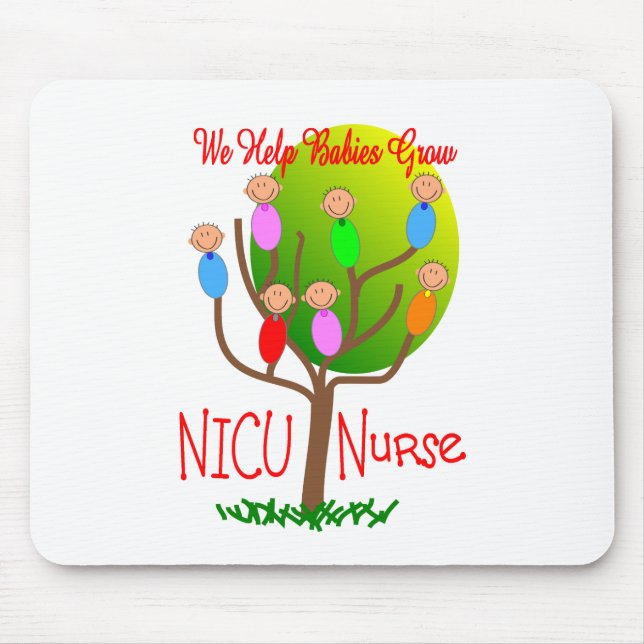 NICU Nurse Gifts, Adorable babies in a tree Mouse Pad (Front)