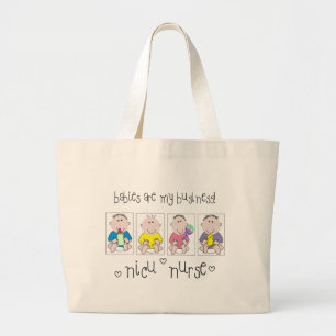 NICU NURSE Gifts "Babies Are My Business" Large Tote Bag