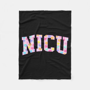 Nicu Nurse Heart Valentines Day Neonatal Intensive Fleece Blanket