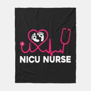 Nicu Nurse Heartbeat Shirt Fleece Blanket