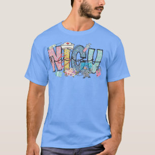 NICU Nurse ICU Neonatal Groovy Happy Face Nurse We T-Shirt