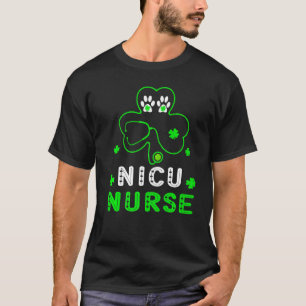 Nicu Nurse Life Stethoscope Nursing Happy St Patri T-Shirt