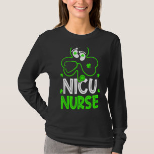 Nicu Nurse Life Stethoscope Nursing Happy St Patri T-Shirt