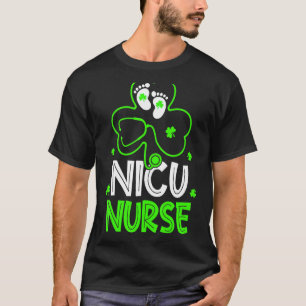 Nicu Nurse Life Stethoscope Nursing Happy St Patri T-Shirt