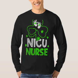 Nicu Nurse Life Stethoscope Nursing Happy St Patri T-Shirt