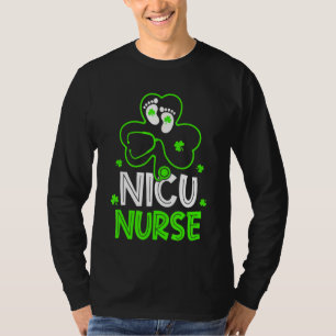 Nicu Nurse Life Stethoscope Nursing Happy St Patri T-Shirt