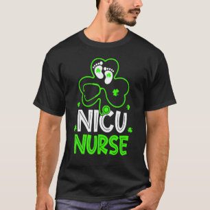 Nicu Nurse Life Stethoscope Nursing Happy St Patri T-Shirt