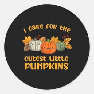 NICU Nurse Neonatal Cutest Little Pumpkins Fall Th Classic Round Sticker