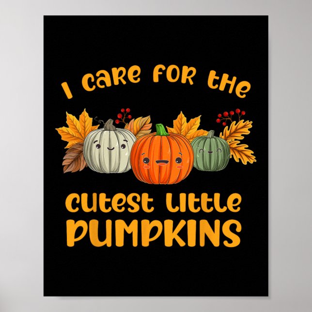 NICU Nurse Neonatal Cutest Little Pumpkins Fall Th Poster (Front)