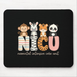 Nicu Nurse Newborn Intensive Care Safari Animals Mouse Pad