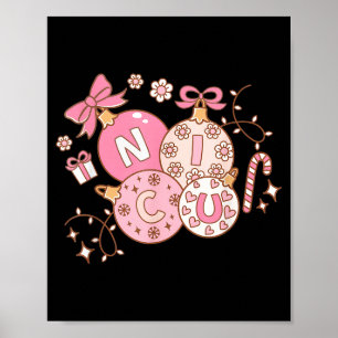 Nicu Nurse Nk Christmas Retro Neonatal Intensive C Poster