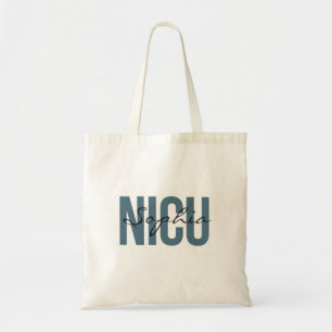 NICU Nurse Personalised Name Bold Typography Tote Bag