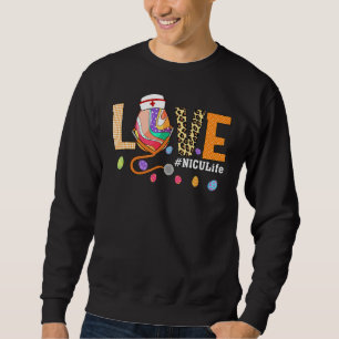Nicu Nurse Plaid Egg Bunny Love Stethoscope Rn Nur Sweatshirt