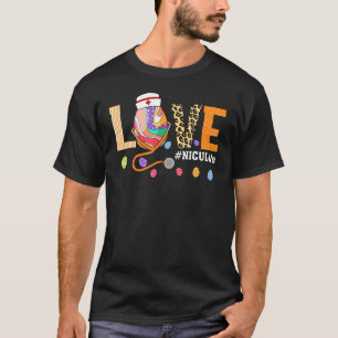 Nicu Nurse Plaid Egg Bunny Love Stethoscope Rn Nur T-Shirt