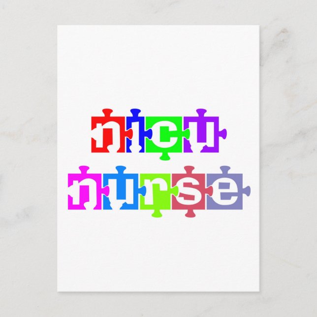 NICU NURSE PUZZLE PIECE POSTCARD (Front)