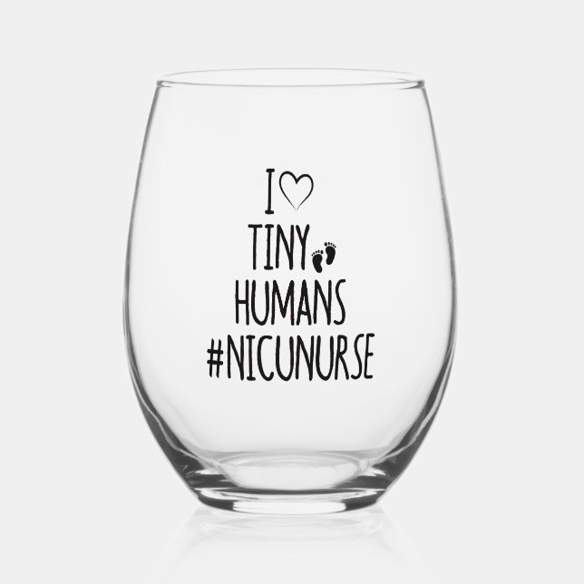 NICU Nurse  Stemless Wine Glass (Front)