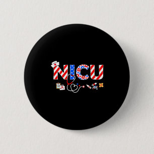 Nicu nurse stethoscope memorial day 4th july nursi 6 cm round badge