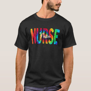 NICU Nurse Tie Dye Love Heart Stethoscope RN Nursi T-Shirt