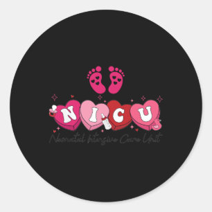 Nicu Nurse Valentine Heart Candy Classic Round Sticker