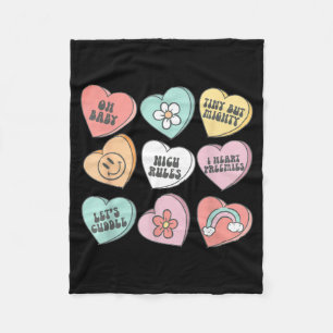 Nicu Nurse Valentine's Day Heart Candy Neonatal Ic Fleece Blanket