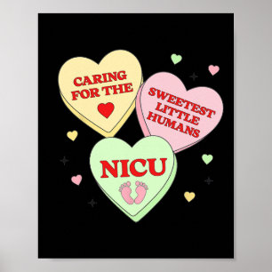 Nicu Nurse Valentine's Heart Candy Doctor Rn Icu E Poster
