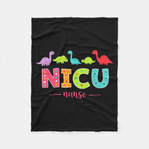 Nicu Nurse With Cute Dinosaurs Pediatric For Women Fleece Blanket