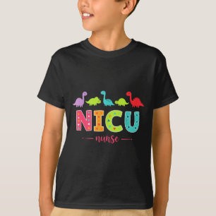 Nicu Nurse With Cute Dinosaurs Pediatric For Women T-Shirt