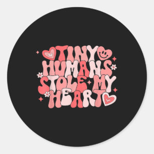 Nicu Nurse Women Valentines Day Tiny Humans Stole Classic Round Sticker