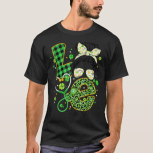 Nicu Nurselife Stethoscope Messy Bun Leopard St Pa T-Shirt