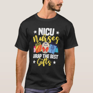 NICU Nurses Wrap The Best Funny Christmas NICU Nur T-Shirt