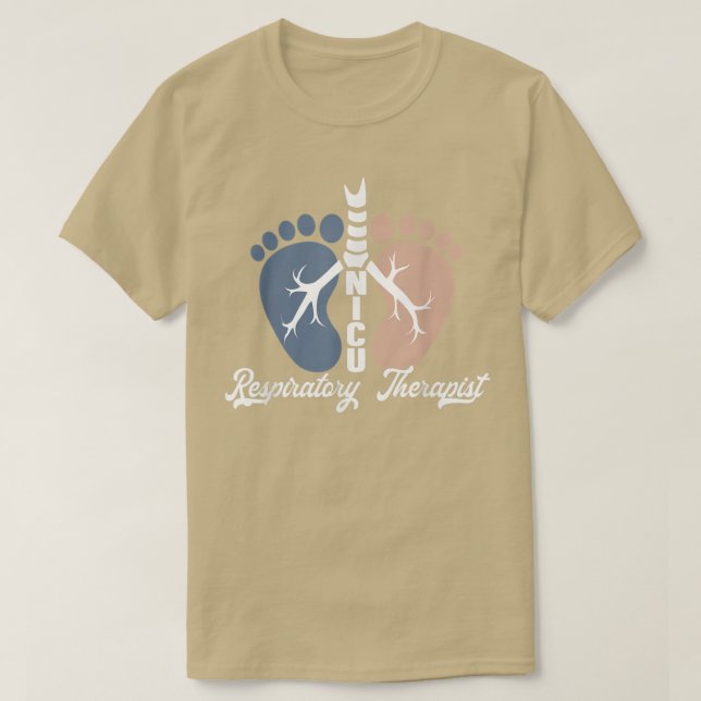 Nicu Respiratory Therapist Rrt Credential Lung Squ T-Shirt (Design Front)