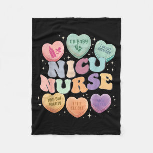 Nicu Valentine Nicu Nurse Valentines Day Icu Nurse Fleece Blanket