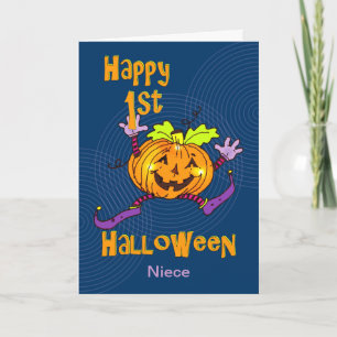 Niece 1st Halloween Happy Pumpkin Card