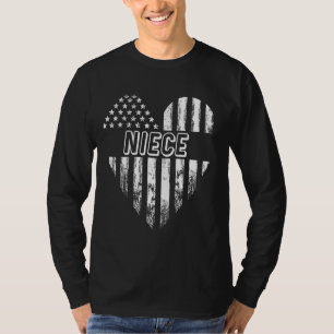 Niece American Flag Heart Cute Cool Funny T-Shirt