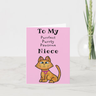 Niece Birthday Card - Cute Cat