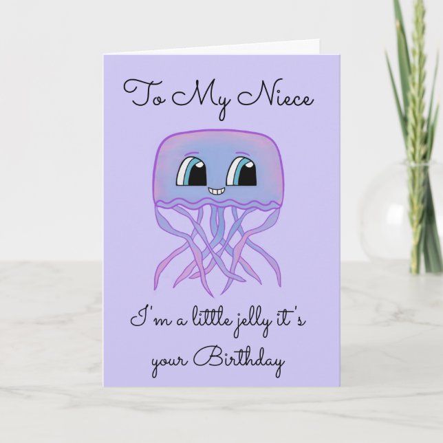 Niece Birthday Card - Cute Jellyfish (Front)