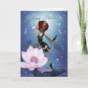 Niece Birthday Card With Fantasy Water Fairy