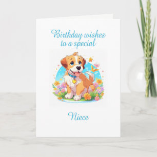 Niece Birthday Puppy Dog Card