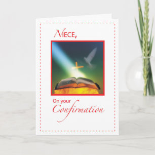 Niece Confirmation Dove, Bible, Cross Card