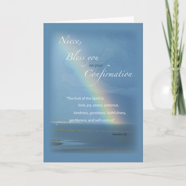 Niece Confirmation Rainbow Congratulations Card (Front)