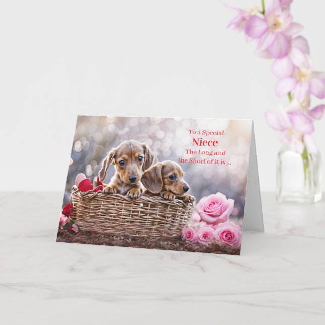 	Niece Cute Happy Valentines Day  Card (Orchid)