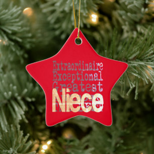 Niece Extraordinaire Ceramic Tree Decoration