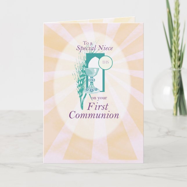 Niece First Communion Congratulations Card (Front)