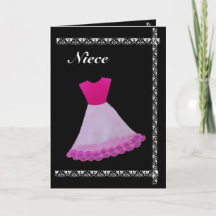 NIECE Flower Girl Invitation PINK & WHITE Dress